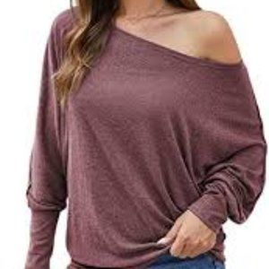 INFITTY Women's Off Shoulder Loose Pullover Blouse